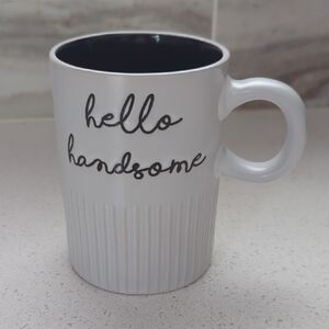 Sheffield Home White and Black Ribbed Ceramic Mug